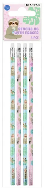 Set de creioane grafit cu radieră Starpak Koala - 4 buc