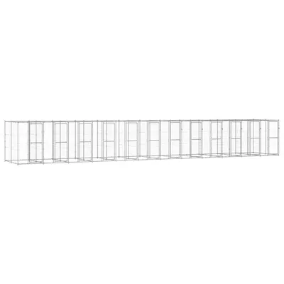 vidaXL Padoc pentru câini de exterior, 29,04 m², oțel galvanizat