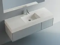 Lavoar baie din compozit mineral, montaj incastrat, 140 x 50 cm, alb mat, Foglia Porto Resigilat