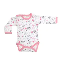 Body 4 capse maneca lunga RB07 alb/roz baby, Rombaby | 12/18 luni