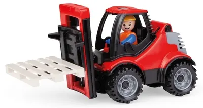 Jucărie pentru copii Lena Truckies - Stivuitor cu palet și figurină, 22 cm
