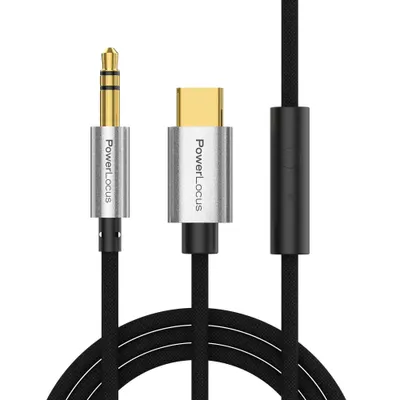 Cablu audio PowerLocus – J2, USB-C la AUX, cu microfon
