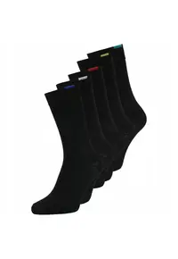Set Sosete D04CU Marime 39 42 Negru Material Rezistent Din Poliester Si Bumbac Elasticitate Inalta Fara Strangere Pe Picior Intarituri Durabile La Calcai Si Degete Contra Uzurii Cusaturi Plate Anti Frecare 5 Perechi