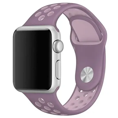 Curea Sport perforata pentru Apple Watch, Silicon, Mov - 44/45/46/49 mm , Medie Engros
