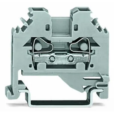 2-conductor through terminal block; 4 mm²; lateral marker slots; for DIN-rail 35 x 15 and 35 x 7.5; CAGE CLAMP®; 4,00 mm²; gray