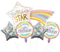 Set baloane PartyGo - Happy Birthday Star, 5 buc