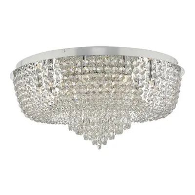Lampa tavan Eitan 12 Light Beaded Flush Clear and Polished Chrome