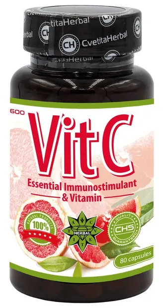 VitC, 600 mg, 80 capsule, Cvetita Herbal