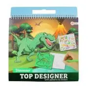 Carnetel de desen cu stickere si sabloane, Dinozauri, Toi-Toys