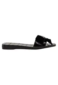 Papuci dama Tory Burch - piele naturala - cu fundita si strasuri - negru