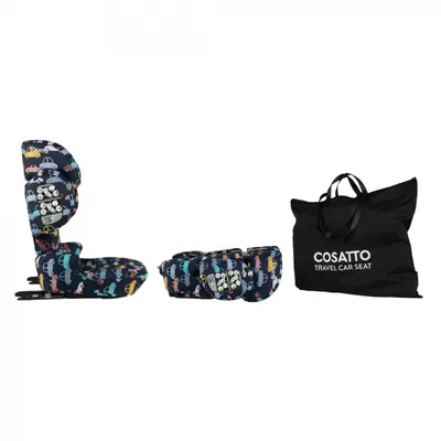 Scaun auto Cosatto Ninja i-Go Beep Beep 100x150 cm, i-Size, pliere compacta, material eco, tetiera reglabila, huse detasabile, geanta de transport