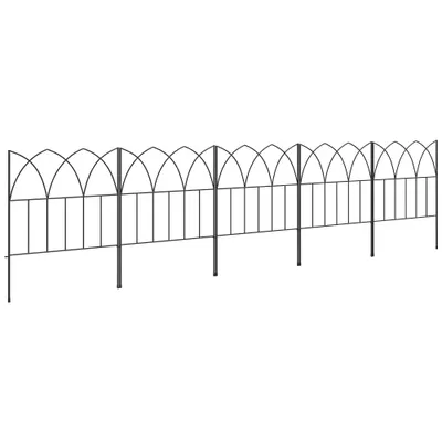 Outsunny Lot de 5 panouri de gard de grădină decorative din metal, bordură de grădină, pat de flori - dim. 205 x 45,5 cm | Aosom Romania