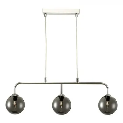 Lampa suspendata Feya 3 Light Bar Pendant Polished Chrome Smoked Glass