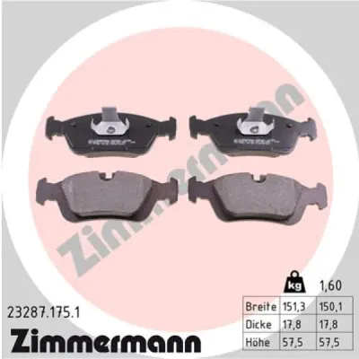 Set placute frana, frana disc ZIMMERMANN 23287.175.1