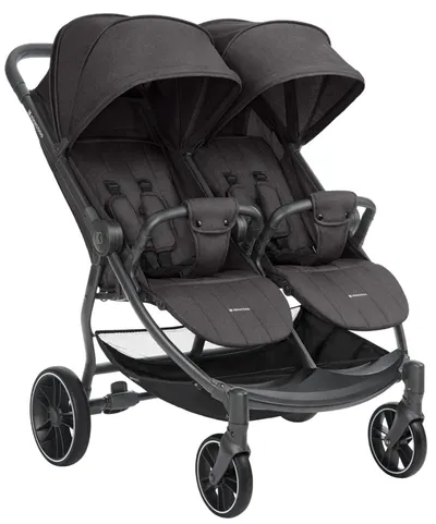 Carucior pentru copii pentru gemeni KikkaBoo - Happy 2, Dark Grey