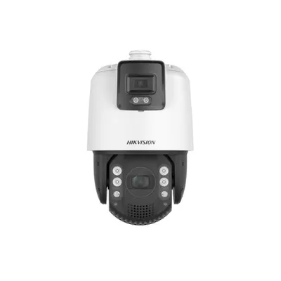 Camera supraveghere IP SpeedDome PTZ cu iluminare duala Hikvision TandemVu DS-2SE7C432MW-AEB(14F1)(P3), 4+4MP, 4 mm, IR/lumina alba, 200 m, alarma, stroboscop, zoom optic 32x, auto-tracking, slot card, PoE