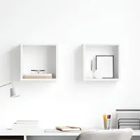 vidaXL Rafturi de perete cub, 2 buc., alb, 30x15x30 cm