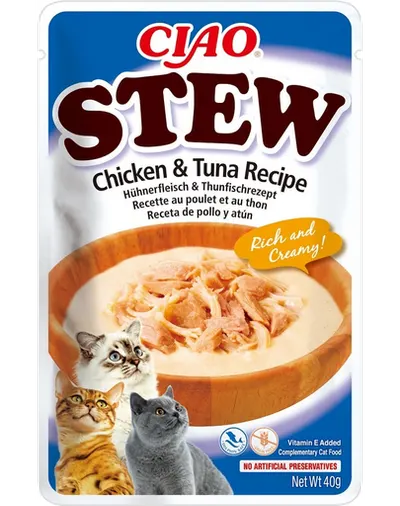 INABA CIAO Stew Plic tocanita Pui si ton pentru pisici 40 g