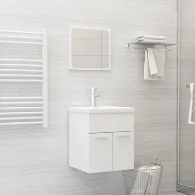 Gossi set mobilier de baie, 2 piese, alb, pal