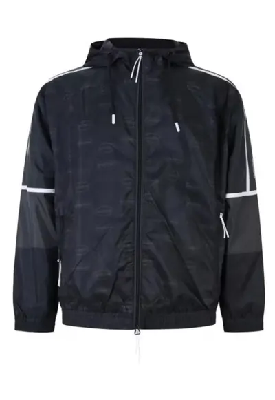 Hanorac barbati cu fermoar TRAIN GRAPHIC SERIES M HOODIE FZ MONOGRAM ALL OVER PL - Poliester - Negru - Negru