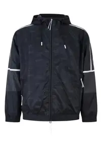 Hanorac barbati cu fermoar TRAIN GRAPHIC SERIES M HOODIE FZ MONOGRAM ALL OVER PL - Poliester - Negru - Negru