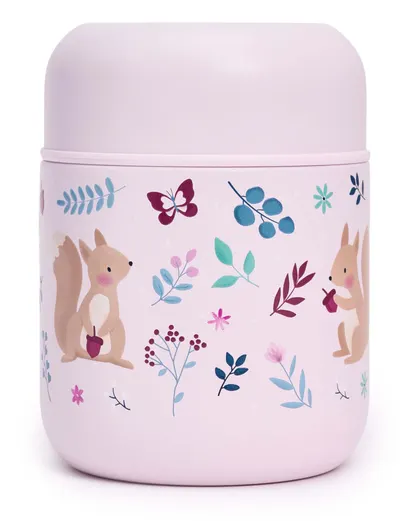 Termos pentru mâncare Miniland - Squirrel, 280 ml, roz