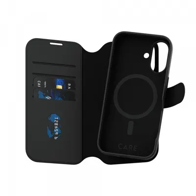 Husa MagSafe pentru Apple iPhone 16, PanzerGlass, Care Feature Tango Two-in-One, Neagra