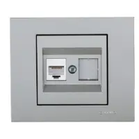Priza Date (CAT6) ST Grano Met Ovivo OV00135, 16A, 240V, IP20, argintiu