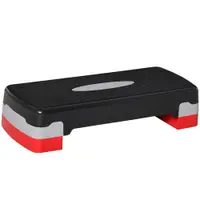 HOMCOM Aerobic Stepper Fitness Înălțime Reglabilă 10-15cm 68X29cm Negru Și Roșu