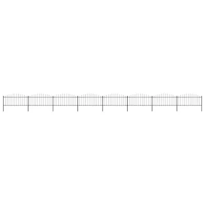 vidaXL Gard de grădină cu vârf tip suliță din oțel 1339x75 cm, negru
