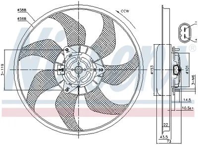 Ventilator radiator potrivit OPEL ADAM, CORSA D 1.0-1.4LPG 07.06-02.19