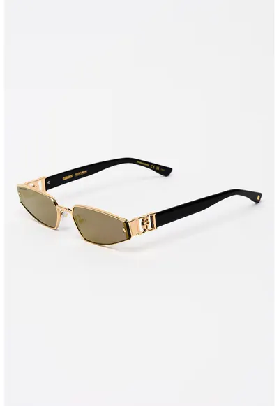 Ochelari de soare cat-eye cu lentile oglinda - Auriu