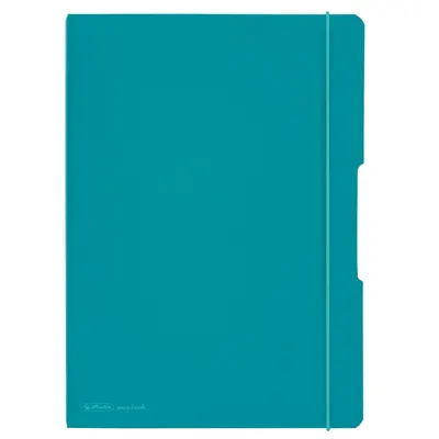 Caiet My.Book Flex A4, 40 file x2, Herlitz turcoaz, dictando+matematica