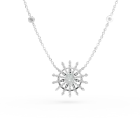 Lant cu pandantiv din aur alb cu diamante de 1.4ct