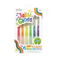 Set 6 Pixuri Gel Neon Multisuprafata Jelly Gloss , Culori Vibrante