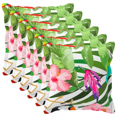 vidaXL Husă pentru pernă 6 buc. HOUTEN Negru 80 x 80 cm Poliester