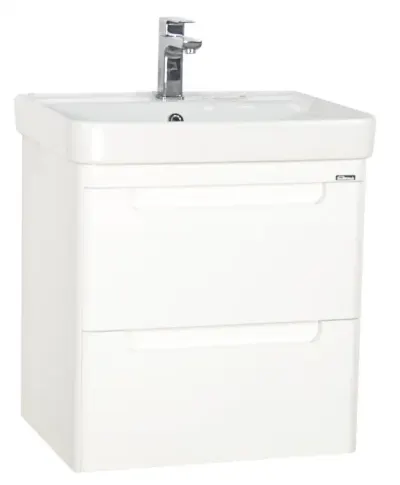 Set Baza front MDF si Lavoar seria 502, suspendata cu sertare, 60 cm, alb