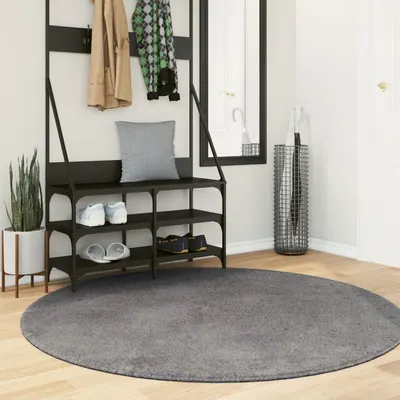 vidaXL Covor HUARTE, fir scurt, moale și lavabil, antracit, Ø 160 cm