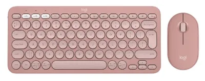 Set tastatură și mouse Logitech - Pebble 2, fără fir, Tonal Rose