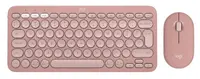 Set tastatură și mouse Logitech - Pebble 2, fără fir, Tonal Rose