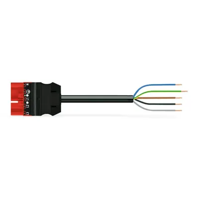 pre-assembled connecting cable; Eca; Plug/open-ended; 5-pole; Cod. P; H05Z1Z1-F 5G 1.5 mm²; 7 m; 1,50 mm²; red