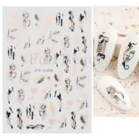 Abtibilduri unghii Marquise, STICKER23, Rose gold/Negru