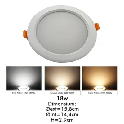 Spot led ingropat IP54/3culori 18w/158mm 571