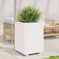 vidaXL Jardinieră de grădină, alb, 50x50x72,5 cm, lemn masiv de pin