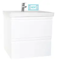 Set Baza front MDF si Lavoar seria 786, suspendata cu sertare, 65 cm, alb