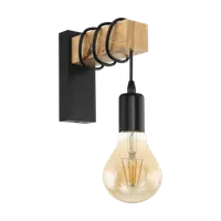 Lampa perete TOWNSHEND negru, brown 220-240V,50/60Hz