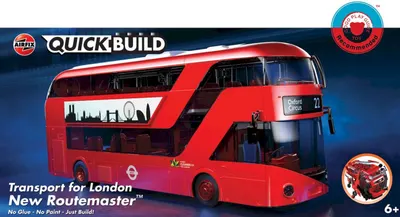 Model asamblat Airfix Modern: Autobuze - QUICKBUILD New Routmaster Bus - Asamblare fără lipici