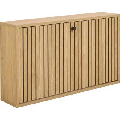 Pantofar în culoare naturală cu deschidere înclinată cu aspect de lemn de stejar 72x43x17 cm Albany – Actona
