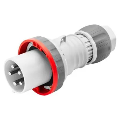 Stecher fisa industriala HP - IP66/IP67/IP68/IP69 - 2P+E 63A 380-415V 50/60HZ - RED - 9H - MANTLE TERMINAL