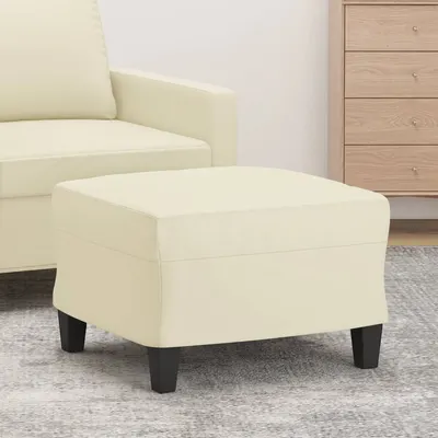 vidaXL Taburet, crem, 60x50x41 cm, piele ecologică